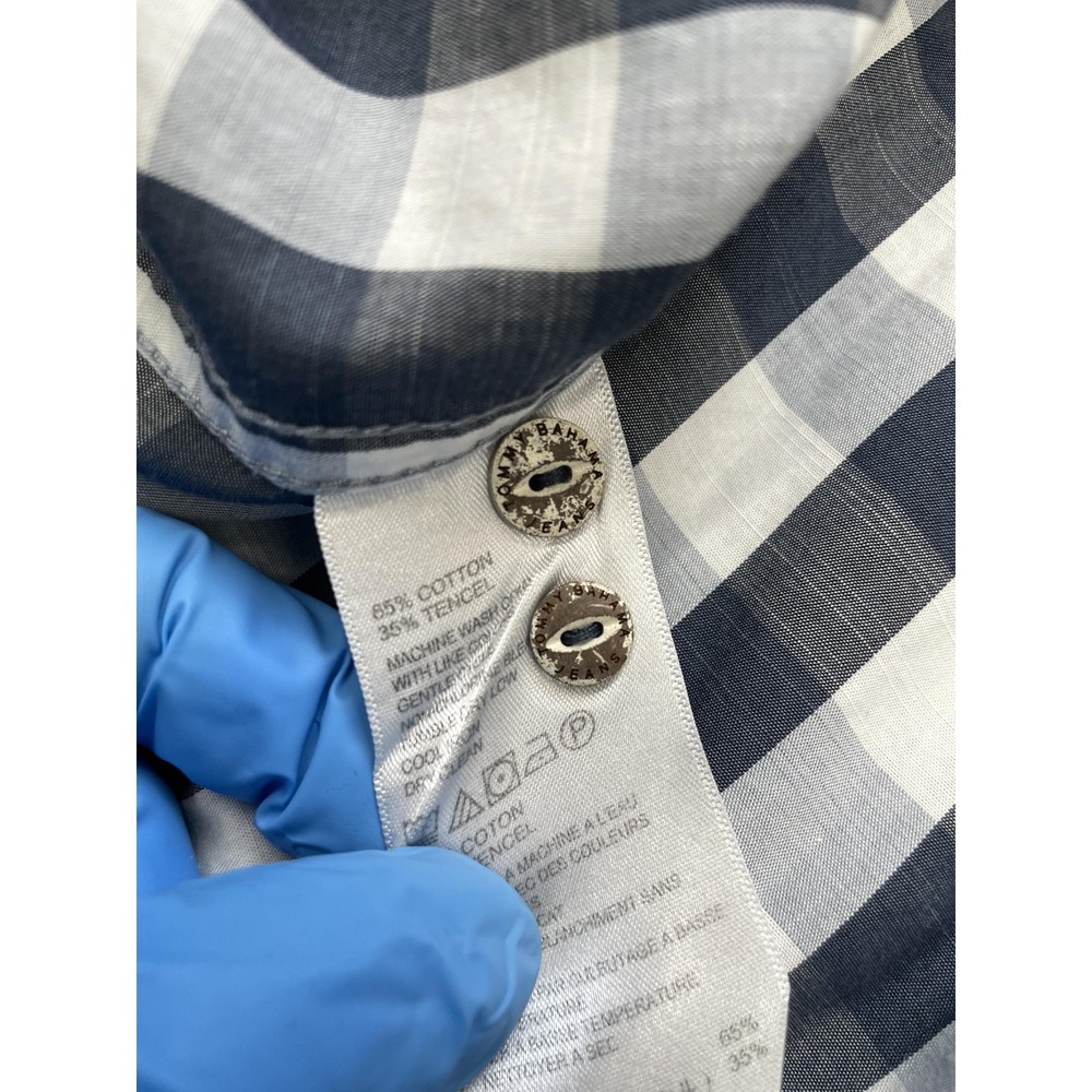 Tommy Bahama Shirt Mens 2XB Big & Tall Blue White Gingham Check Button Down - Picture 8 of 11